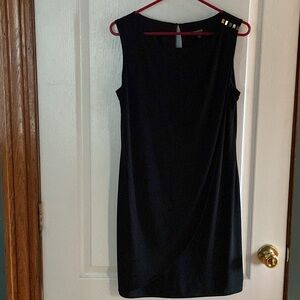 Kensie sleeveless black faux wrap dress, lined, size 8, NWOT